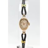 A LADIES 'LONGINES' WRISTWATCH, manual wind, champagne dial signed 'Longines', Arabic numerals, gold