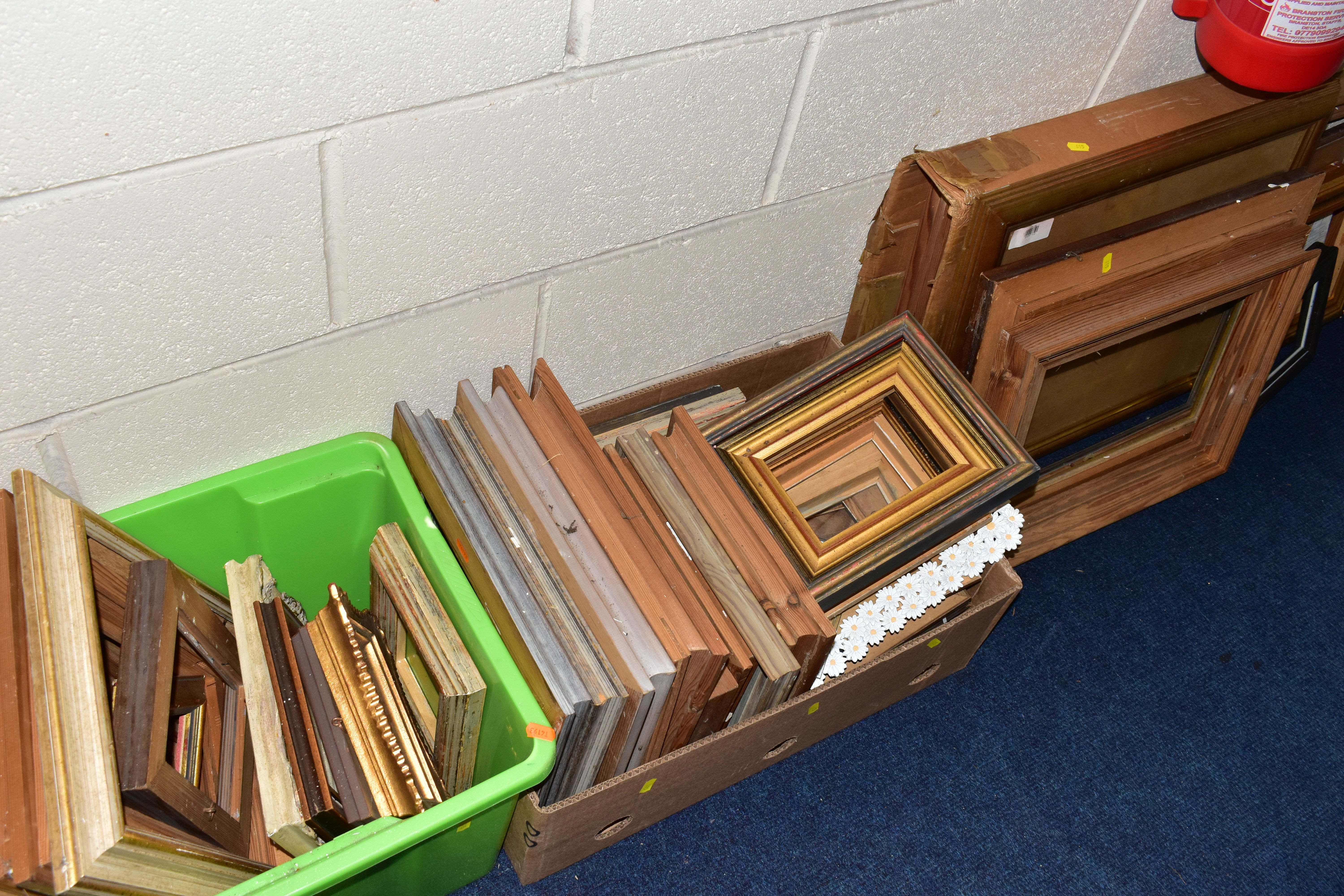 A QUANTITY OF WOODEN PICTURE FRAMES, assorted shapes and sizes, together with a small number of - Image 2 of 8