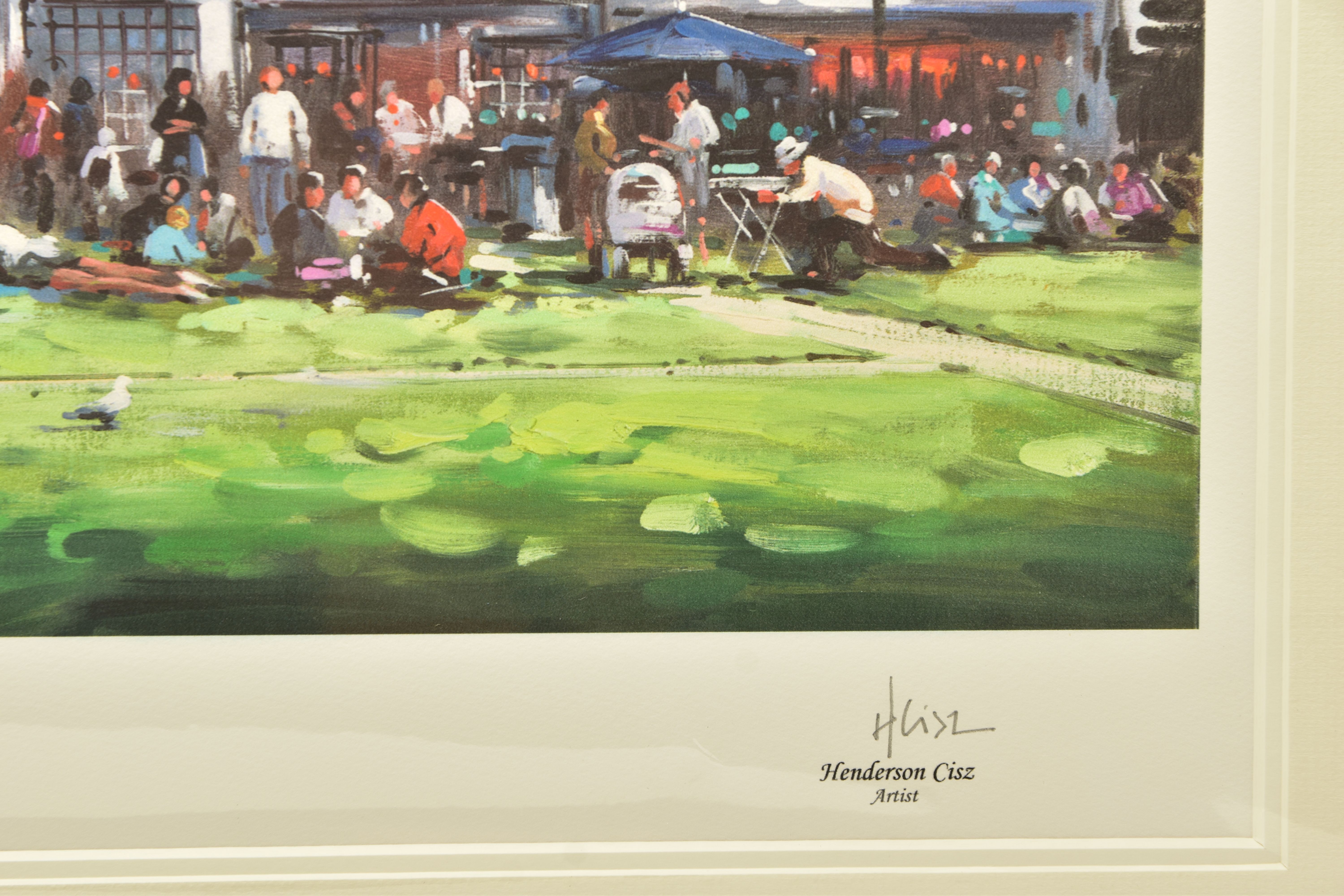 HENDERSON CISZ (BRAZIL 1960) 'LUNCH ON THE GREEN', a signed limited edition print depicting Exeter - Image 3 of 4