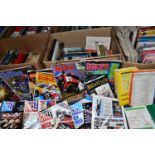 FIVE BOXES OF BOOKS, over eighty hardback books to include travel guides from around the world,