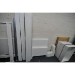 TWO WHITE IKEA FINISH SINGLE BEDSTEADS, with three drawers (no bed bolts) along with a metal 5ft