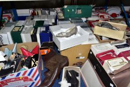 NINE BOXES OF MAINLY NEW AND UNUSED VINTAGE LADIES SHOES, to include approximately ninety pairs of