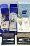 ASSORTED SILVER AND WHITE METAL ITEMS, to include a cased set of six teaspoons, hallmarked 'C