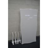 A WHITE FINISH SERPENTINE DINING TABLE, length 200cm x depth 100cm x height 75cm (condition:-no