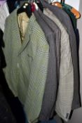 A GROUP OF MEN'S CLOTHING, to include a St Michael Harris Tweed men's jacket, a 1980s olive green