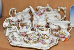 A COLLECTION OF HAMMERSLEY 'HOWARD SPRAYS' TEA AND GIFT WARES, comprising a teapot, a milk jug, a