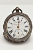 AN OPEN FACE POCKET WATCH, key wound movement, signed 'J.G.Graves Sheffield' 'The Midland Lever'