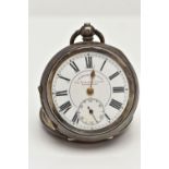 AN OPEN FACE POCKET WATCH, key wound movement, signed 'J.G.Graves Sheffield' 'The Midland Lever'