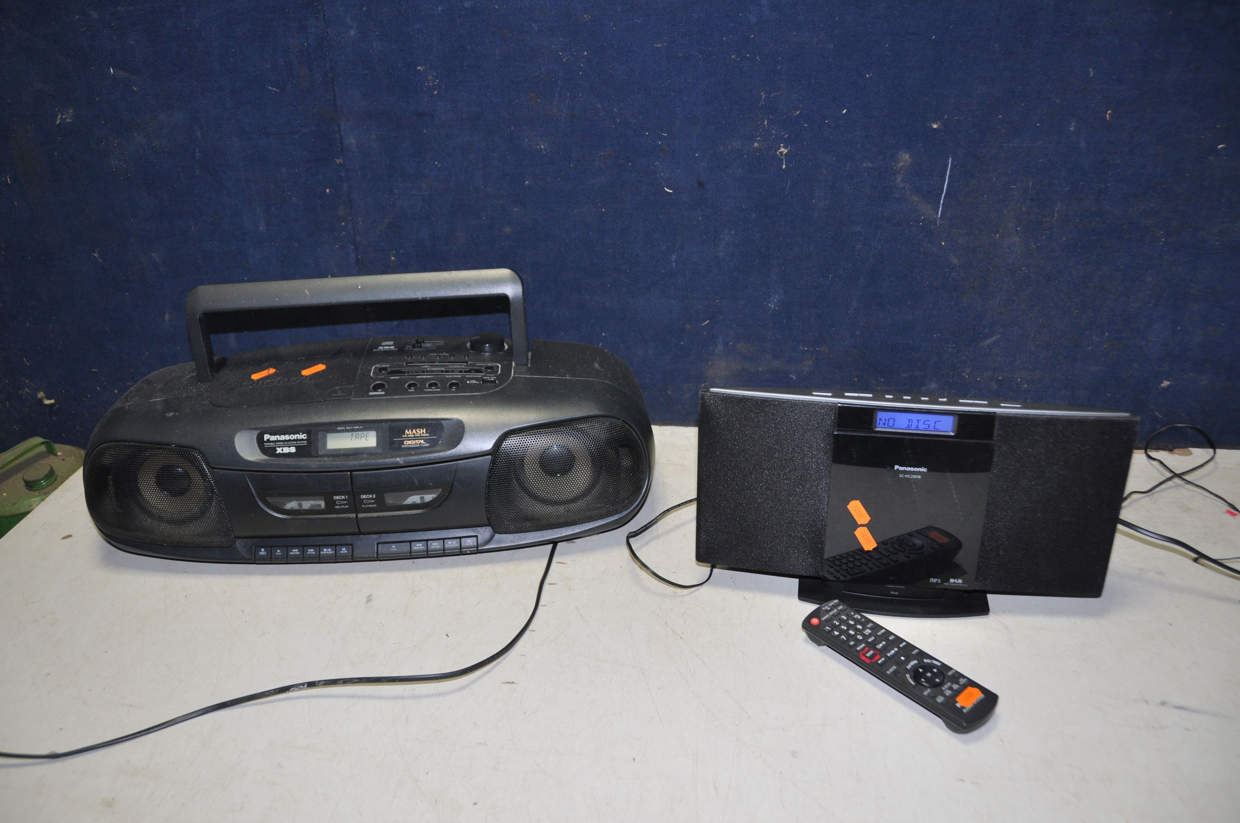 A PANASONIC SC-HC20DB HI FI with remote and a Panasonic RX-DT401 ghetto blaster (both PAT pass and