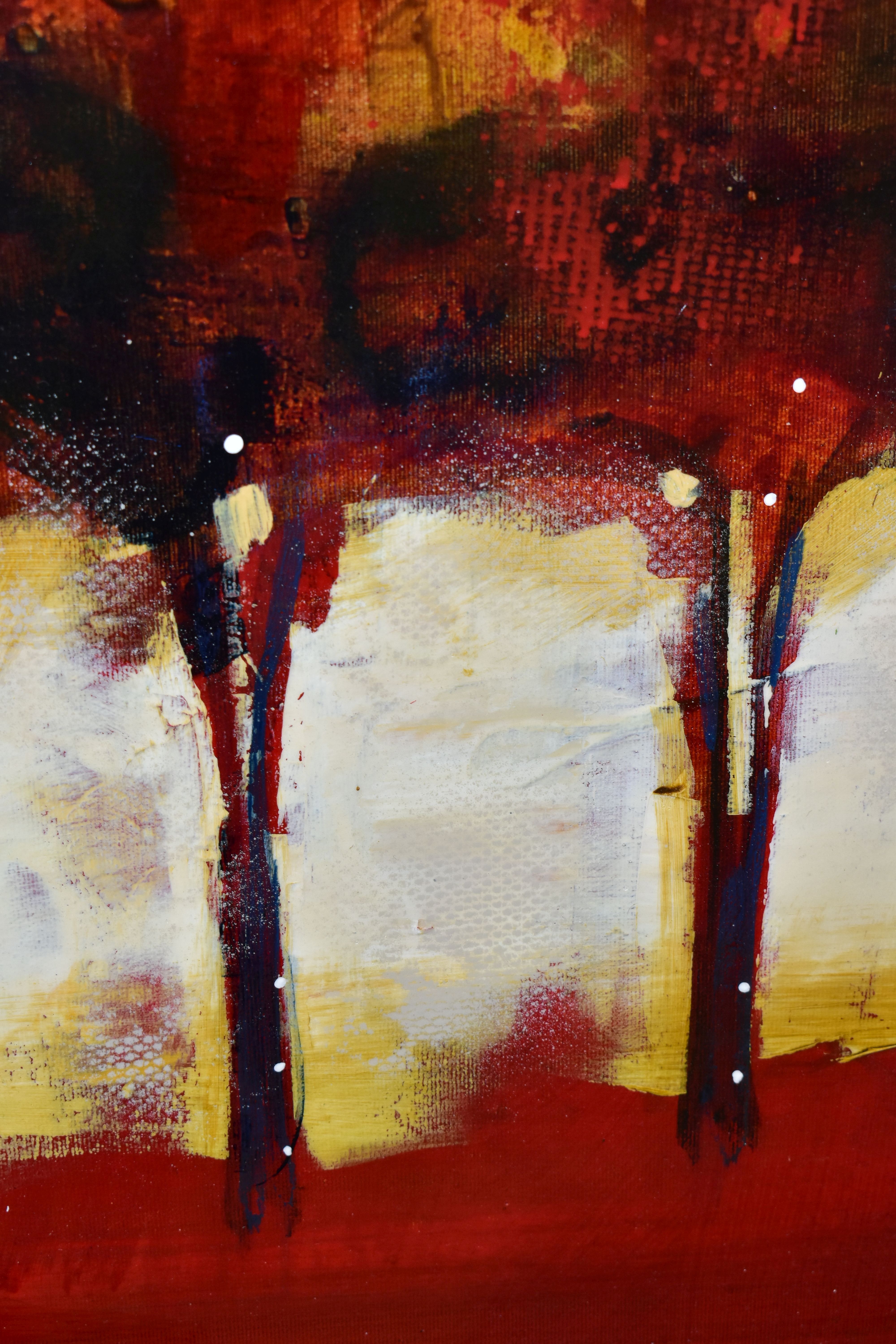HEATHER HAYNES (CANADA CONTEMPORARY) 'NINE TREES', a contemporary landscape featuring stylised - Image 7 of 8