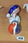 THREE ROYAL CROWN DERBY PAPERWEIGHTS, comprising a Robin - date mark 2001 with gold stopper (