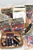 A BOX OF 'THE POCKET WATCH COLLECTION' MAGAZINES WITH OTHER ITEMS, to include approximately 41