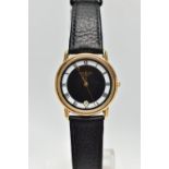 A RAYMOND WEIL WRISTWATCH, quartz movement, black and white dial, signed 'Raymond Weil Geneve',