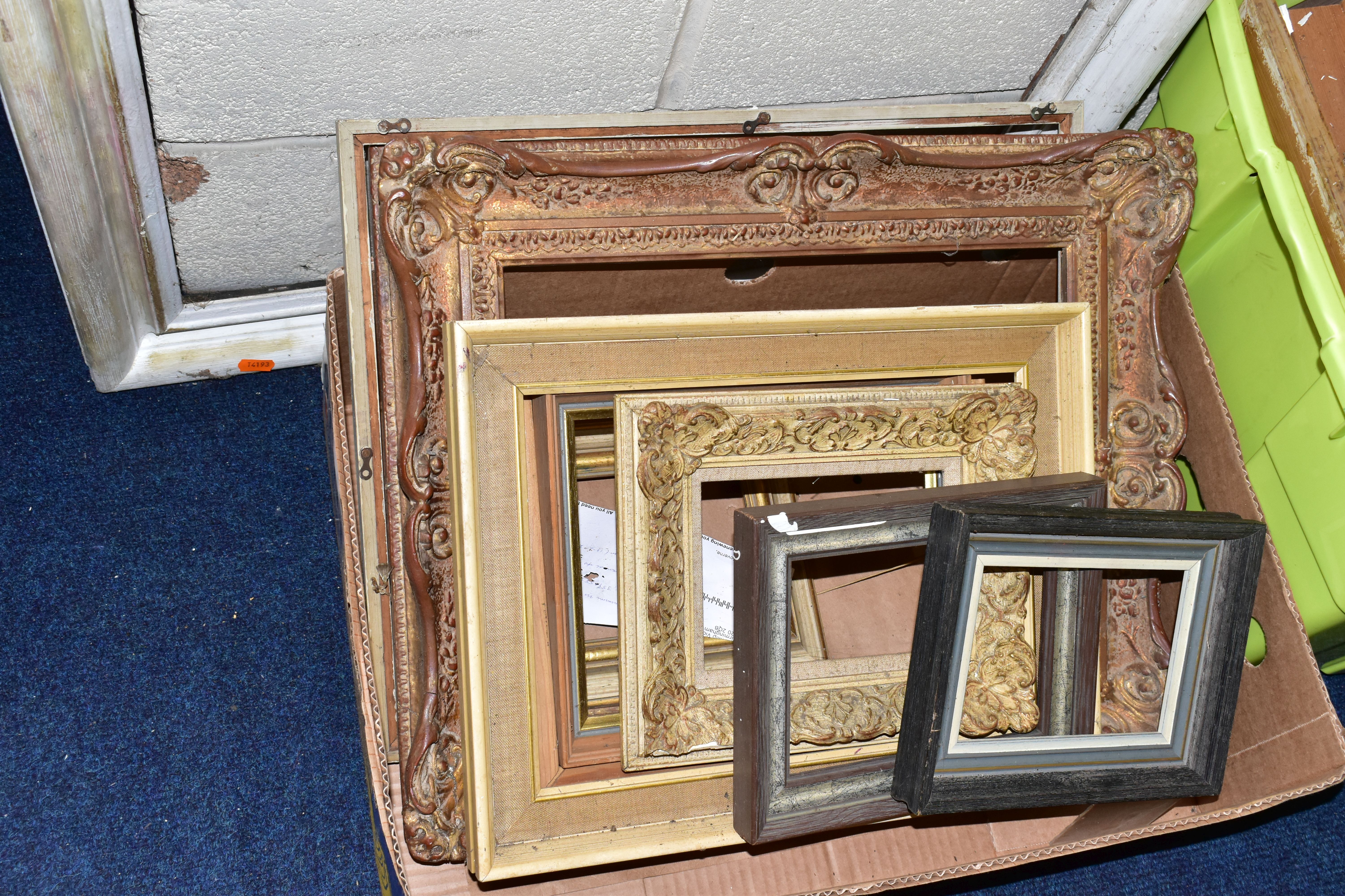 A QUANTITY OF WOODEN PICTURE FRAMES, assorted shapes and sizes, together with a small number of - Image 8 of 8