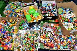 TEN BOXES OF ASSORTED KINDER EGG TOYS, to include a large quantity of figures from 1990's-2000's,