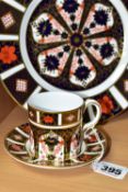 THREE PIECES OF ROYAL CROWN DERBY IMARI 1128 PATTERN TEA WARES, comprising a coffee can, saucer