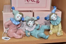 THREE BOXED NAO PORCELAIN FIGURINES, comprising Joy no 1067, Jangles no 1066 (chip to right elbow,