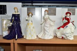 FOUR BOXED ROYAL DOULTON FIGURINES, comprising Victorian Christmas HN4675, In Vogue: Rebecca HN4203,