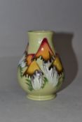 A MOORCROFT 'MAGICAL TOADSTOOL' DESIGN BUD VASE, designed by Kerry Goodwin, impressed and painted