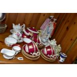 A GROUP OF CERAMICS, to include a Wedgwood 'Queen of Hearts' cream jug and sugar bowl, a twenty