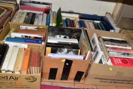 BOOKS, six boxes containing over eighty miscellaneous titles in hardback format, subjects mostly