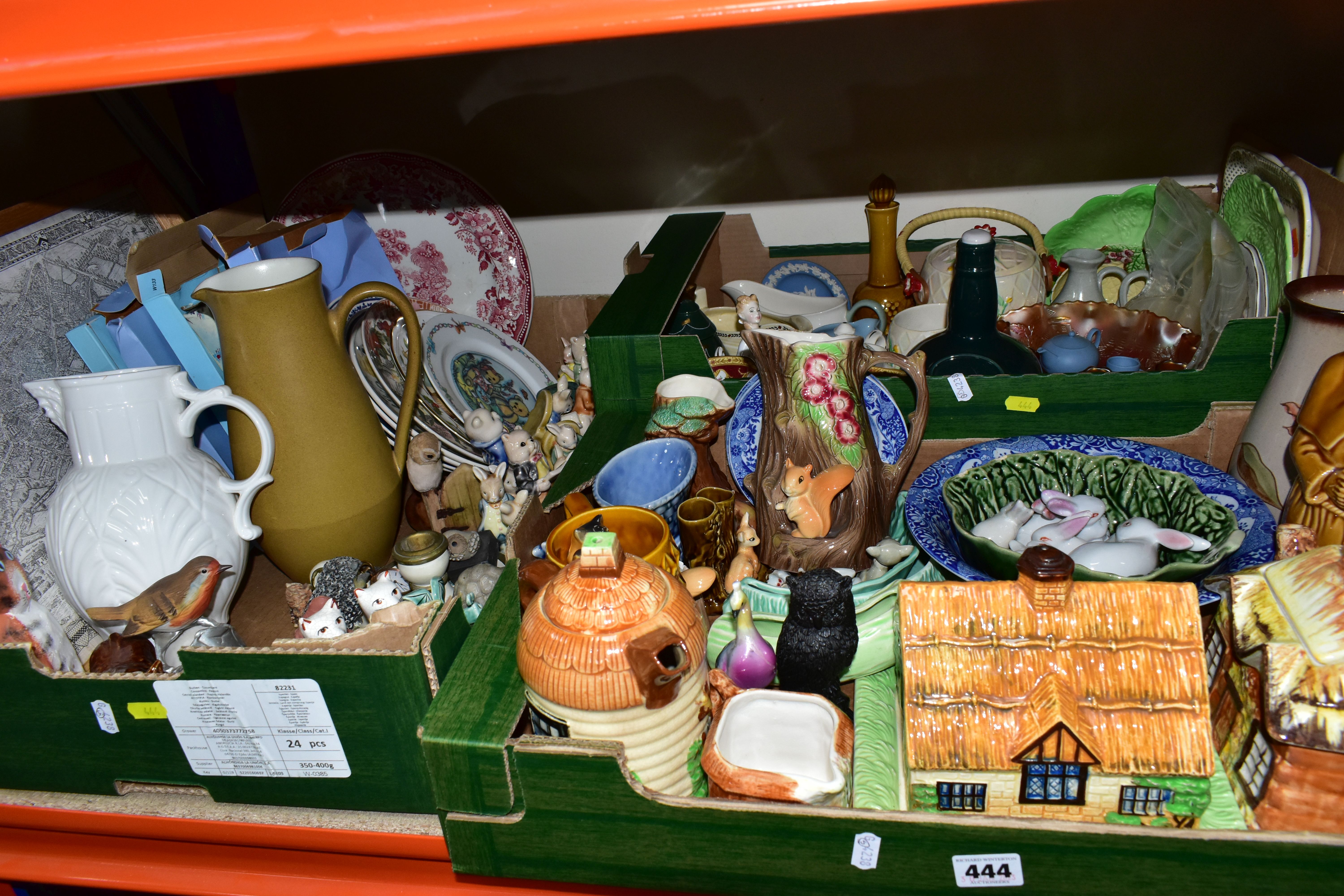 THREE BOXES OF CERAMICS, GLASS AND SUNDRY ITEMS, to include a Copeland Spode's Italian fruit bowl