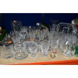 A QUANTITY OF CUT CRYSTAL , comprising a Webb Corbett rose bowl, wine glasses, preserve pots and