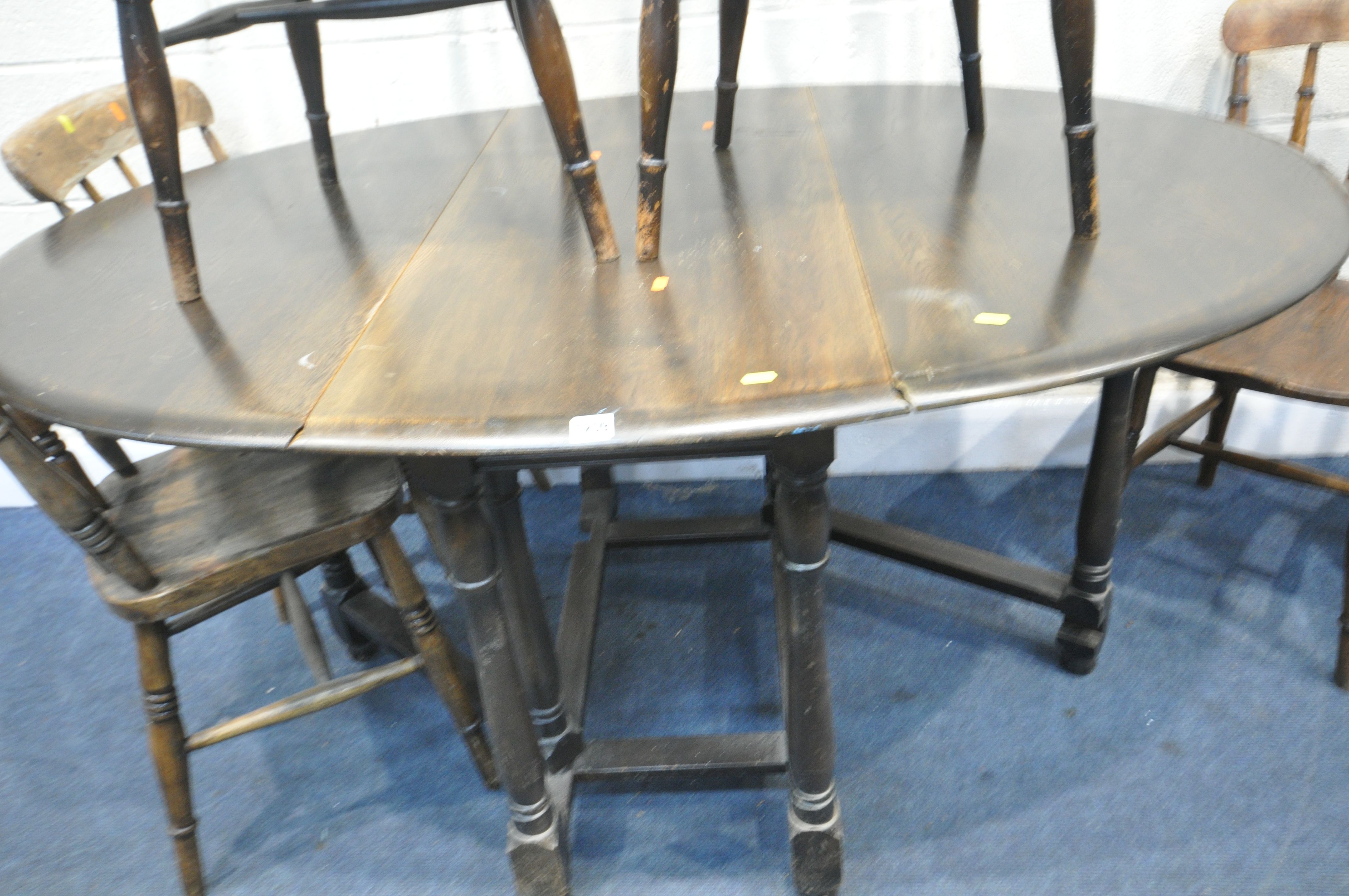 A PRIORY OAK GATE LEG TABLE, open length 153cm x closed length 51cm x depth 107cm x height 75cm, - Image 4 of 4