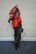 A EINHELL GC-EL2500E LEAF BLOWER, and a garden vac with adjustable power, bag and carrying strap