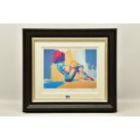 TOBY MULLIGAN (BRITISH 1969) 'IN REPOSE', a signed limited edition print depicting a colourful