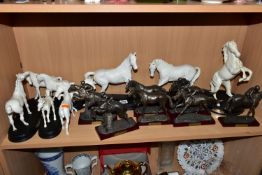 A COLLECTION OF EIGHT WHITE ROYAL DOULTON HORSE FIGURE GROUPS, comprising 'Spirit of Love', Spirit