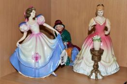 THREE ROYAL DOULTON FIGURINES, comprising 'Angela' a Micheal Doulton exclusive signed on the base