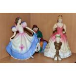 THREE ROYAL DOULTON FIGURINES, comprising 'Angela' a Micheal Doulton exclusive signed on the base