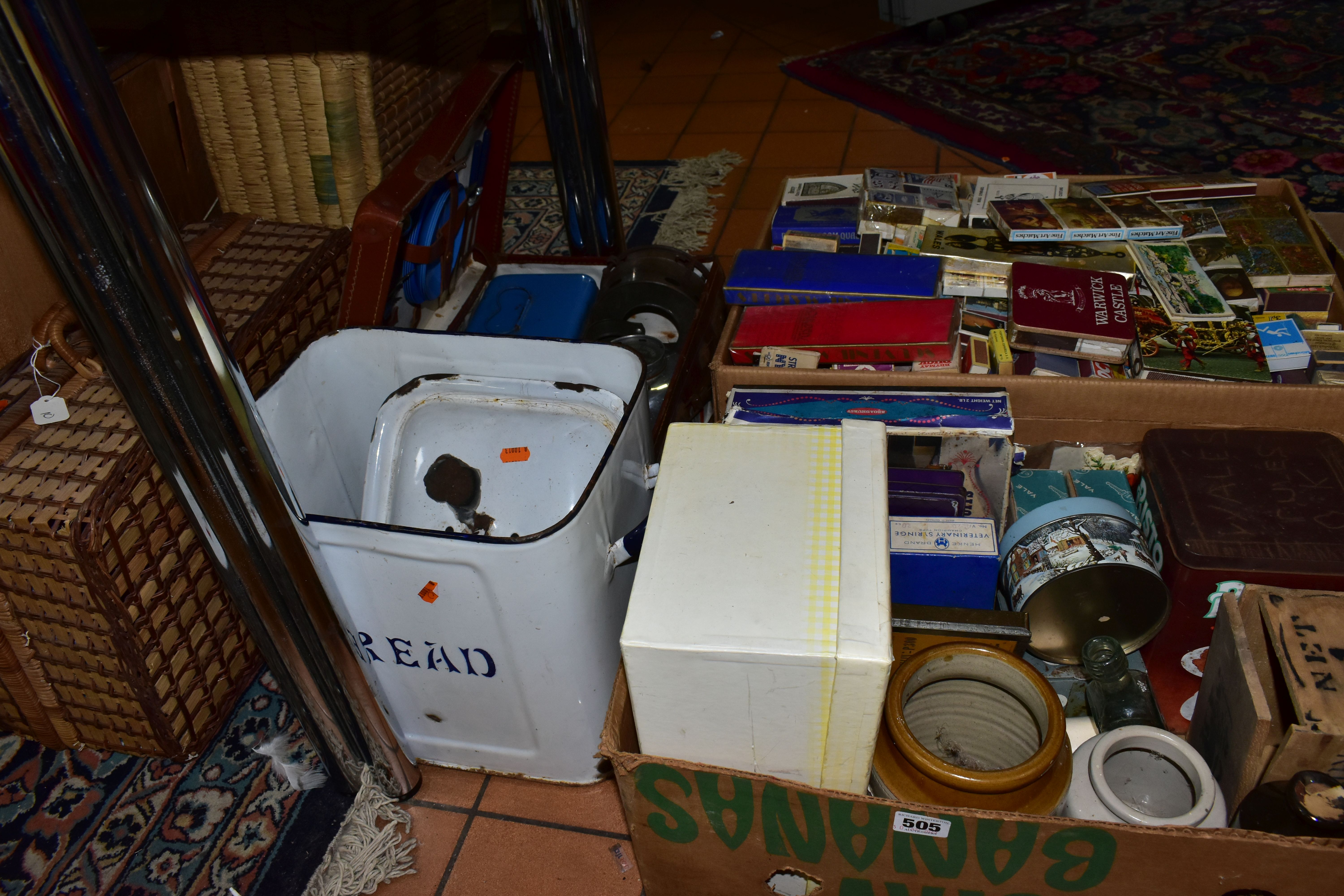 ADVERTISING SUNDRIES, two boxes and loose containing a large collection (1000's) of matches/