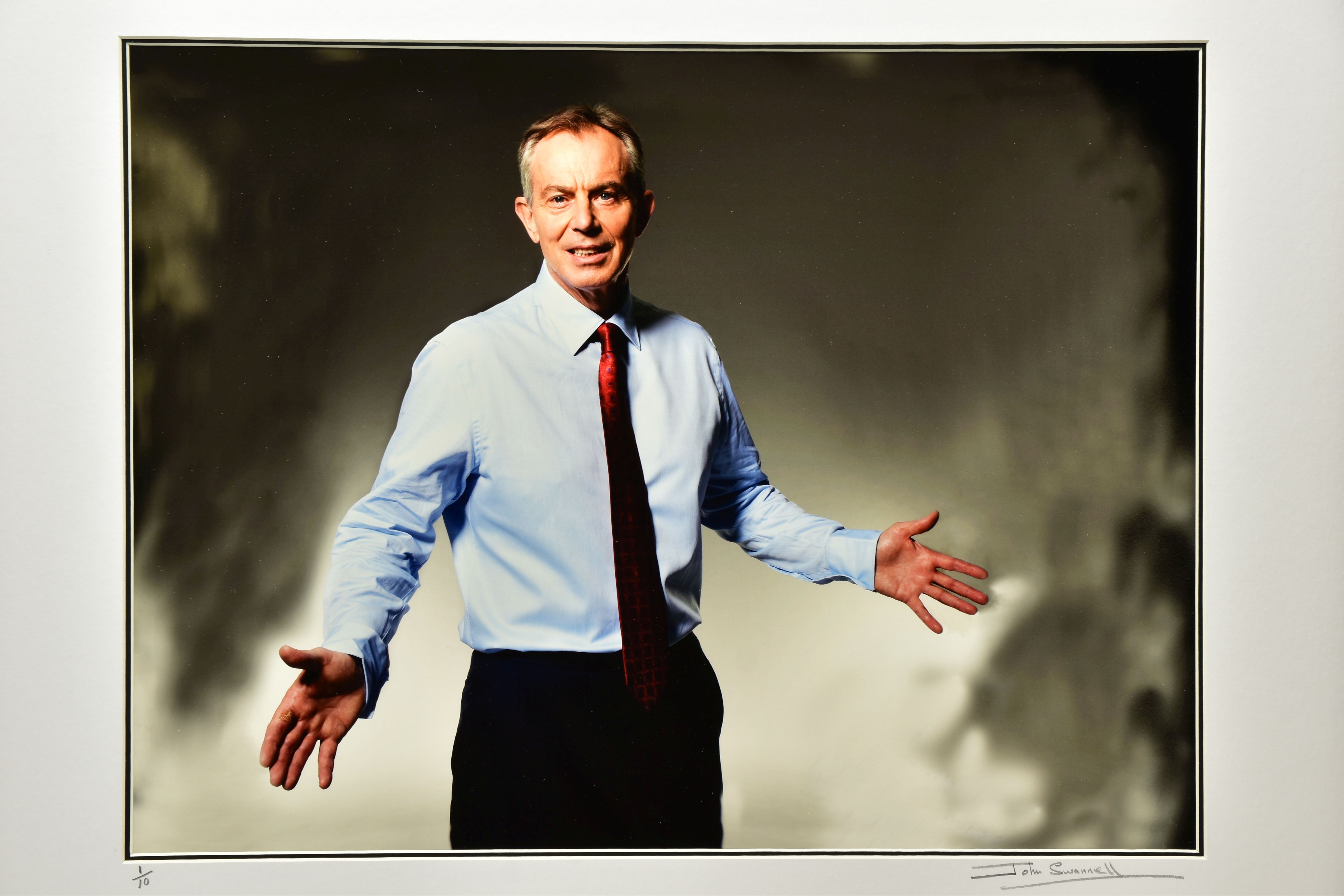JOHN SWANNELL (BRITISH 1946) 'TONY BLAIR', a limited edition photographic portrait depicting the - Image 2 of 8
