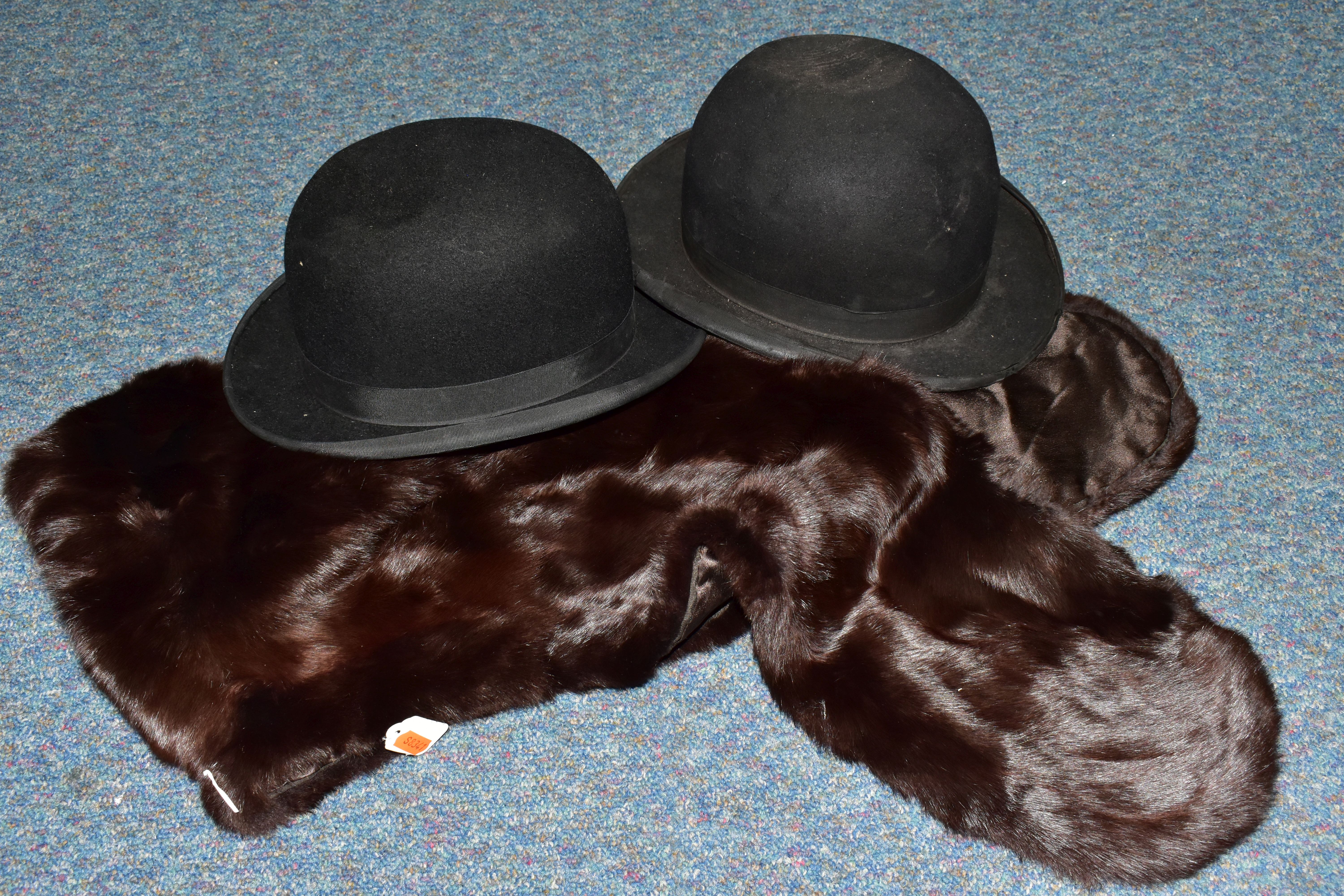 CLOTHING, a short brown Fur Jacket, a brown Fur Stole and two Bowler Hats, one made by Hepworths ( - Image 3 of 6