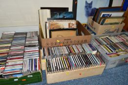 EIGHT BOXES AND LOOSE CDS, RECORDS, PICTURES AND EPHEMERA, to include over three hundred