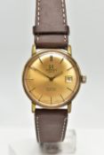 A GENTS 'TISSOT' WRISTWATCH, automatic movement, round gold dial signed 'Tissot Swiss, Automatic