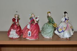 FOUR ROYAL DOULTON FIGURINES, comprising 'Autumn Breezes' HN 1934, 'Grace' HN 2318, 'Christine HN