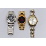 THREE GENTS WRISTWATCHES, names to include Sekonda, Collezione and Itron (condition report: