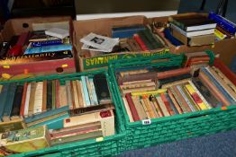 BOOKS, five boxes containing over 160 miscellaneous titles in hardback and paperback format,