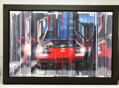 KRIS HARDY (BRITISH 1978) 'COUNTACH', a modern depiction of the classic Lamborghini supercar, signed