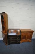 A CHERRYWOOD SIDE CABINET, with two drawers, width 90cm x depth 37cm x height 90cm (surface