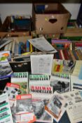 SIX BOXES OF BOOKS AND MAGAZINES, approximately one hundred and thirty books, titles to include