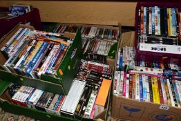 SEVEN BOXES OF DVDS, to include over one hundred feature films and film and tv boxsets, including