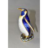 A ROYAL CROWN DERBY EMPEROR PENGUIN PAPERWEIGHT, with gold stopper, red backstamp and date cypher