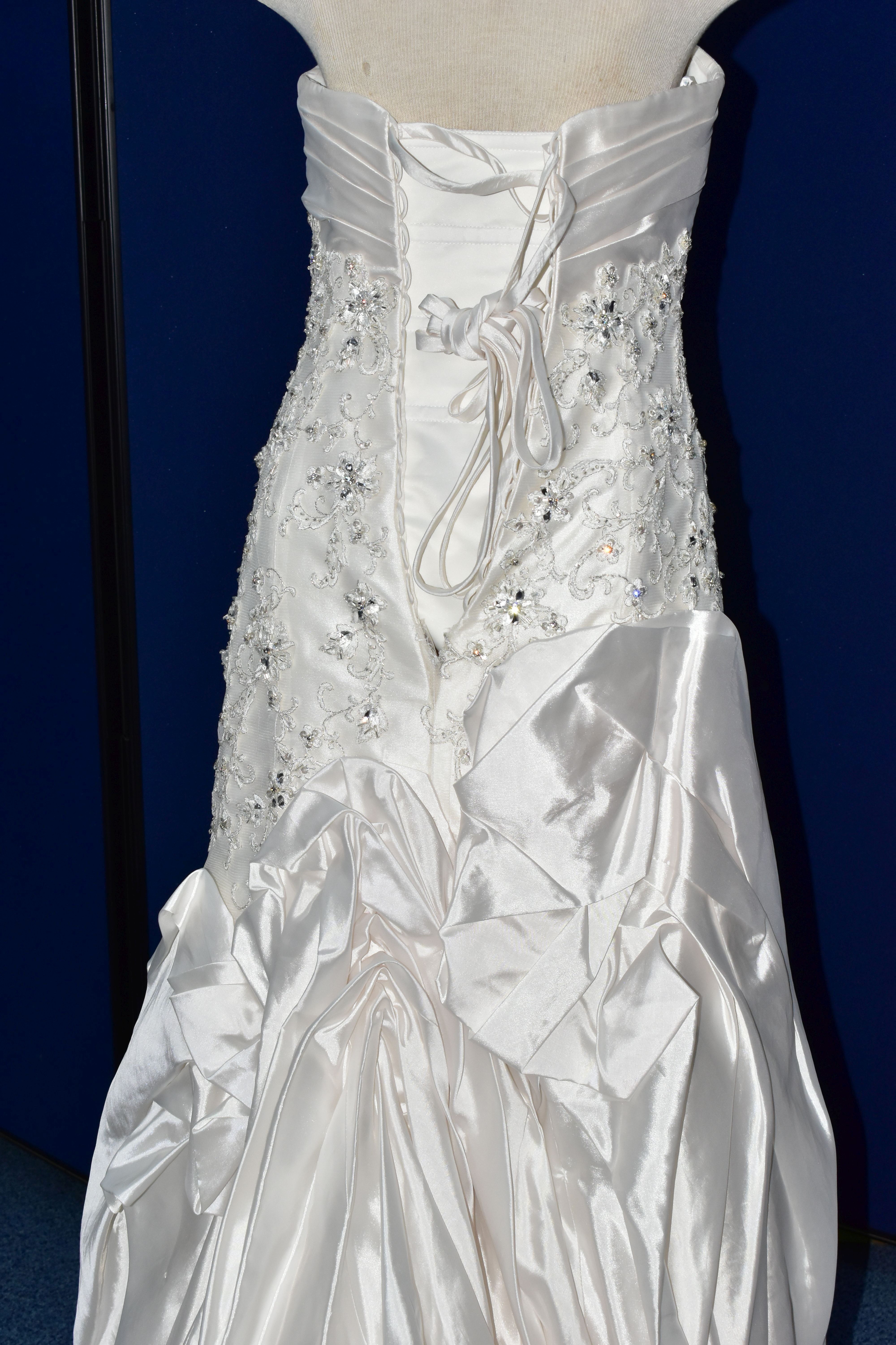 WEDDING GOWN, 'Sophia Tolli', size 10, champagne with satin bodice, pewter beaded appliques (1) - Image 11 of 13