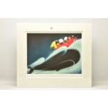 DOUG HYDE (BRITISH 1972) 'A WHALE OF A TIME', a signed limited edition print depicting dogs riding