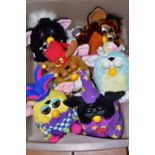 SIX FURBIES TOYS, from the early 2000s, by Tiger Electronics, including Christmas, Jester and Wizard