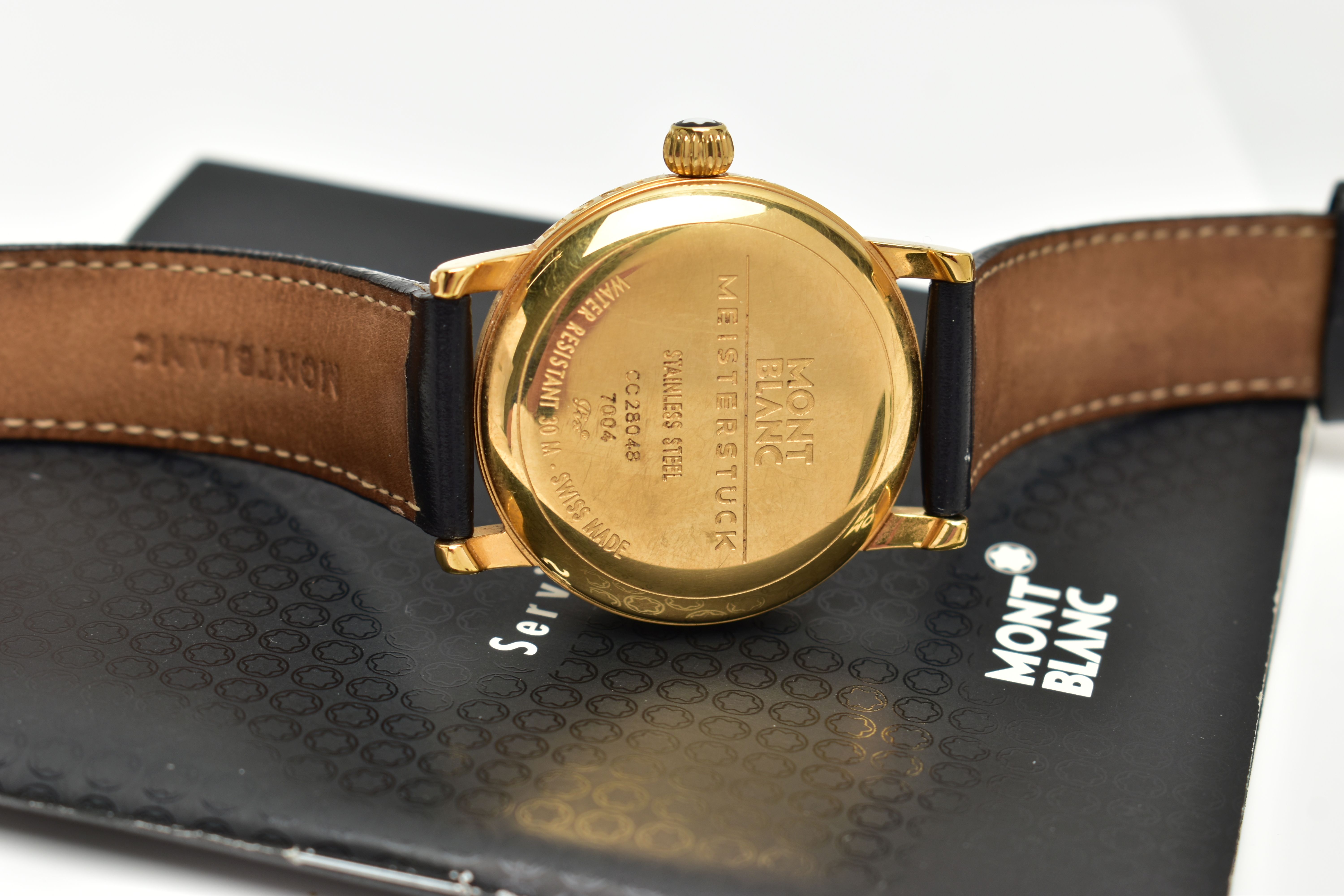 A GENTS 'MONTBLANC' WRISTWATCH, Automatic, round black dial signed 'Montblanc, Automatic', Arabic - Image 5 of 7